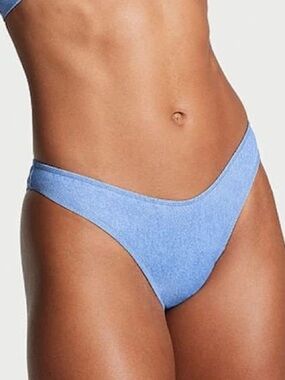 Victoria's Secret PINK Denim Blue Brazilian Bikini Bottom